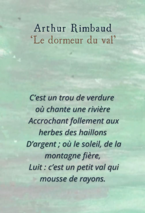Le Dormeur du val de Arthur Rimbaud